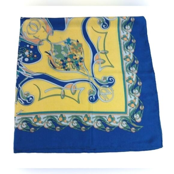 Noilly Prat Vintage 💯 Silk Scarf France Martini Rolled-Hem EUC - Picture 3 of 16